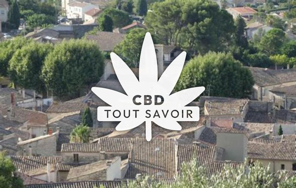 Village à Nages-Et-Solorgues avec feuille Cannabis CBD