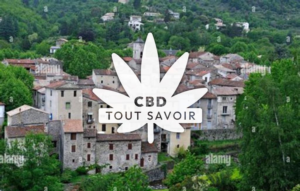 Village à Aulas avec feuille Cannabis CBD