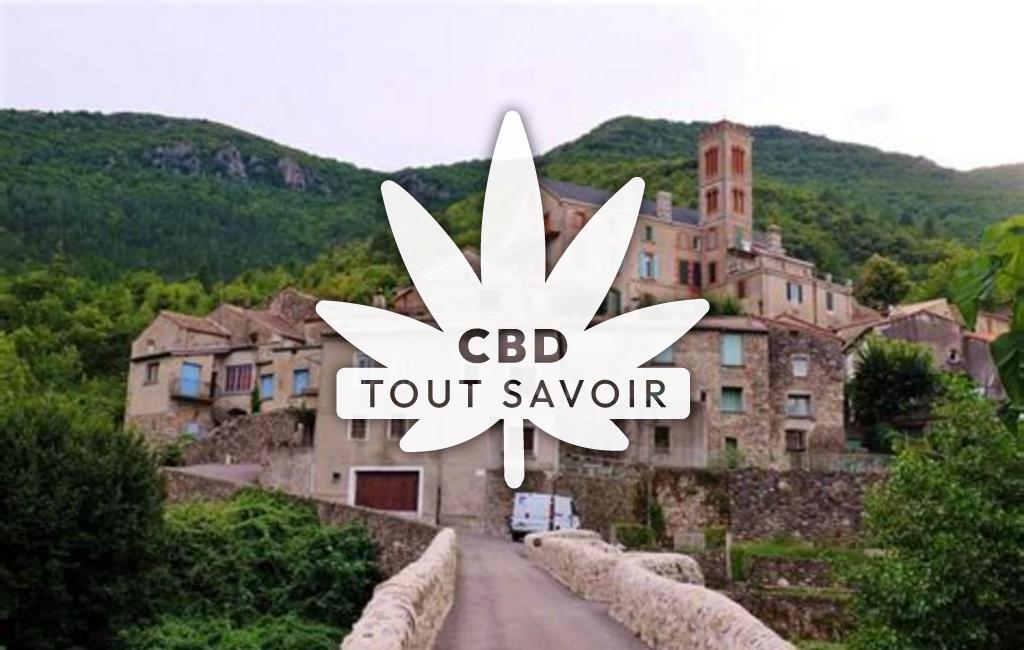 Village à Aveze avec feuille Cannabis CBD