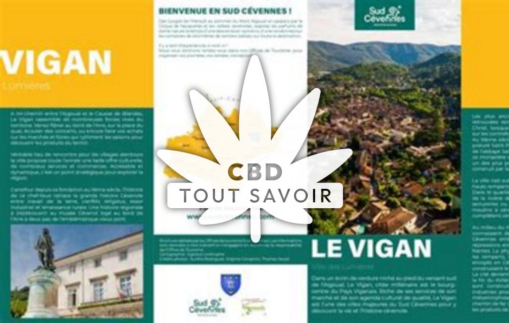 Village à Le-Vigan avec feuille Cannabis CBD