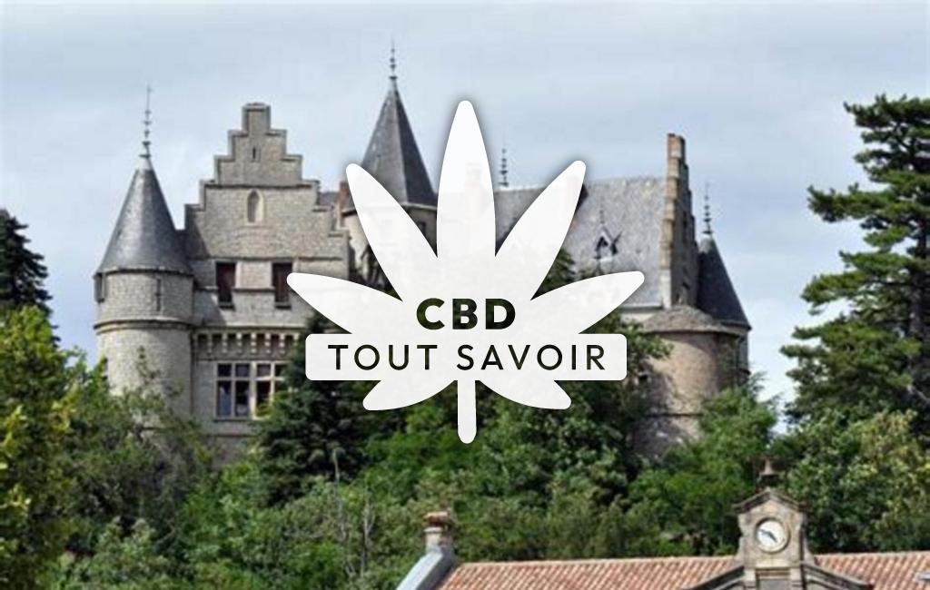 Village à Montdardier avec feuille Cannabis CBD