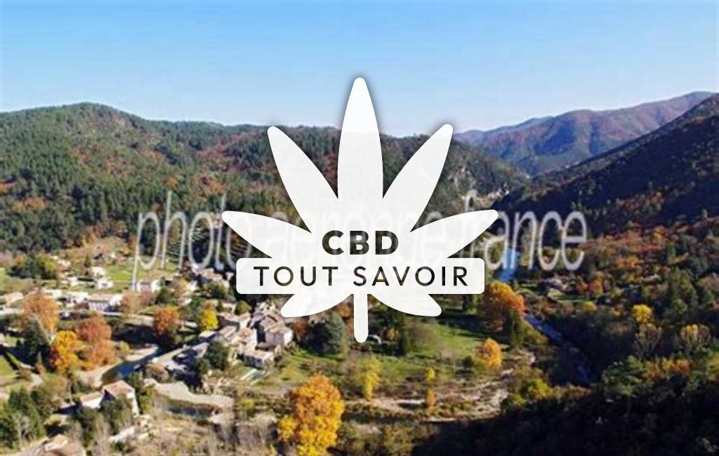 Village à L'Estrechure avec feuille Cannabis CBD