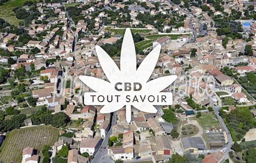 Village à Tavel avec feuille Cannabis CBD