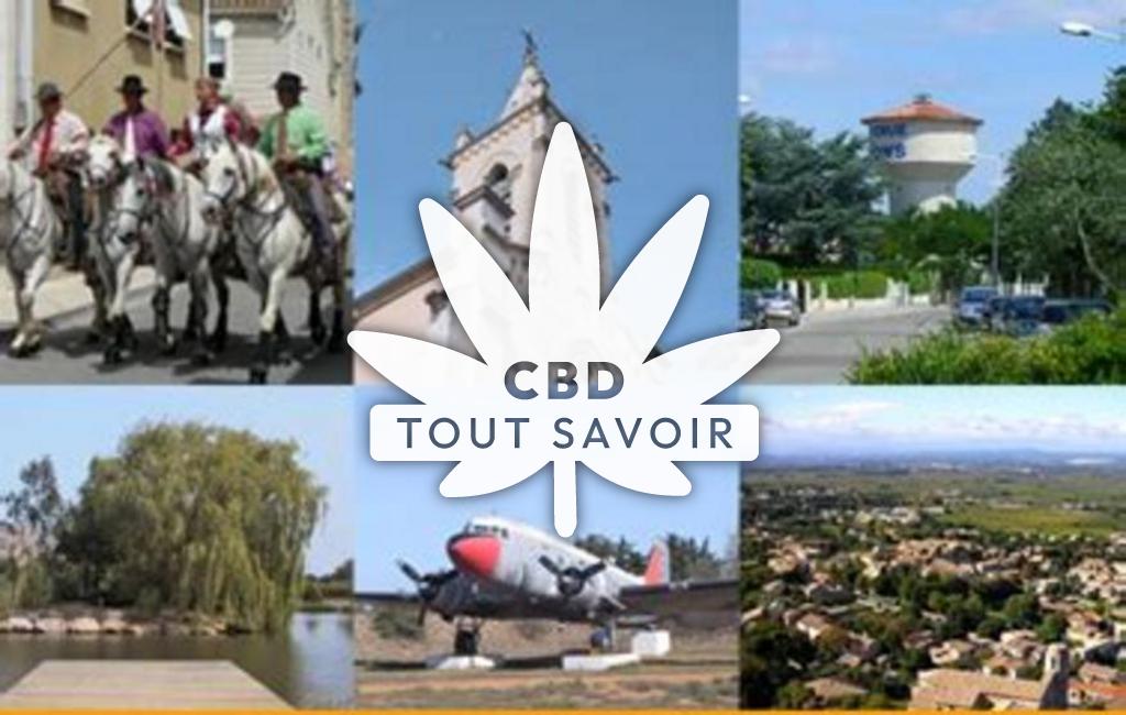 Village à Garons avec feuille Cannabis CBD
