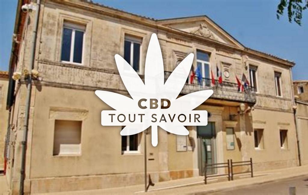 Village à Redessan avec feuille Cannabis CBD