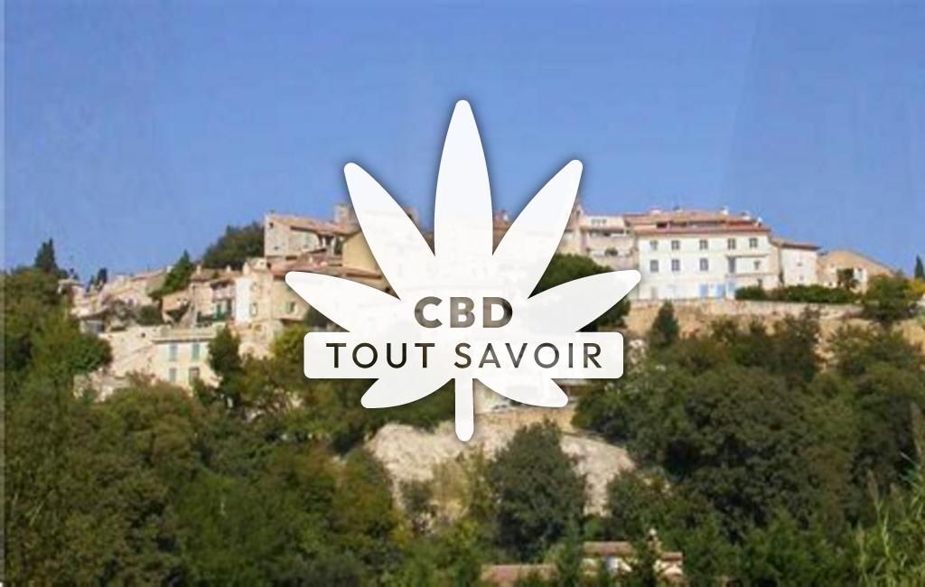 Village à Les-Angles avec feuille Cannabis CBD