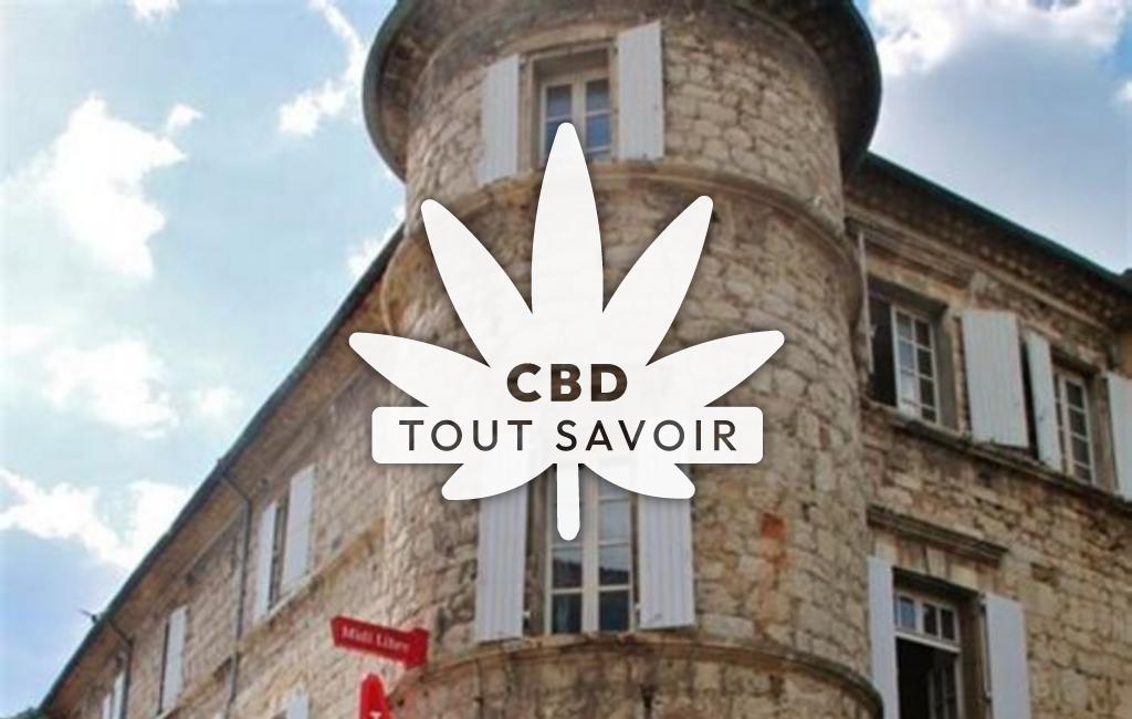 Village à Anduze avec feuille Cannabis CBD