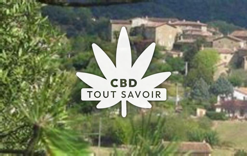 Village à Generargues avec feuille Cannabis CBD