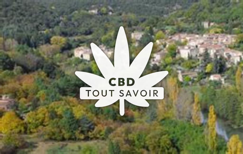 Village à Mialet avec feuille Cannabis CBD