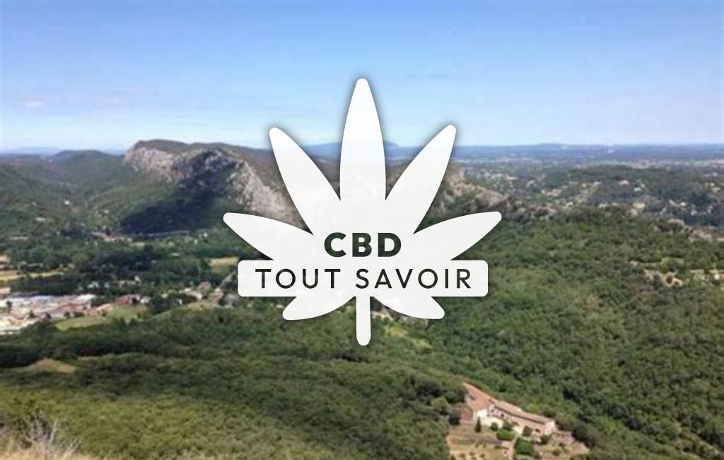Village à Thoiras avec feuille Cannabis CBD