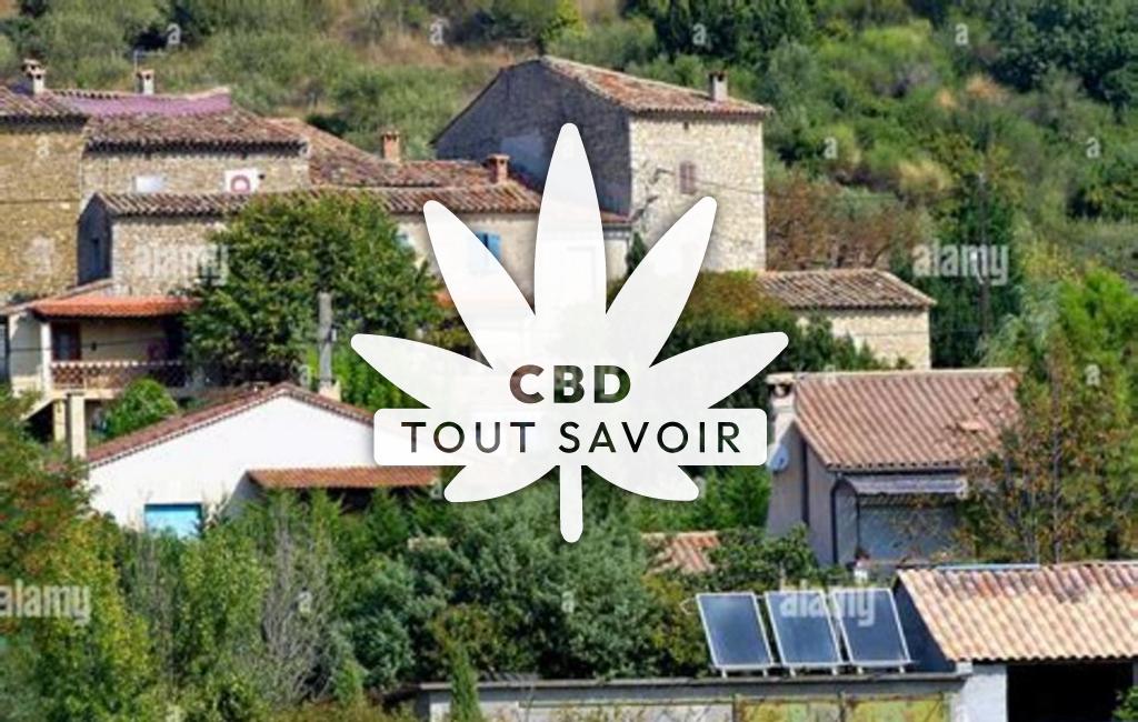 Village à Tornac avec feuille Cannabis CBD