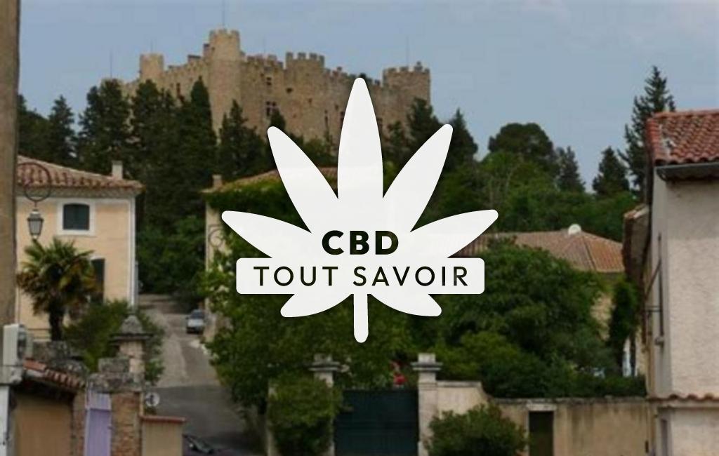 Village à Montfaucon avec feuille Cannabis CBD