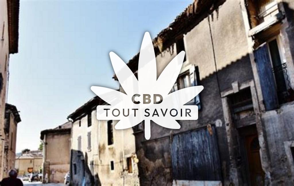 Village à Saint-Genies-de-Comolas avec feuille Cannabis CBD