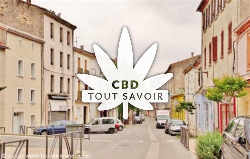 Village à Besseges avec feuille Cannabis CBD