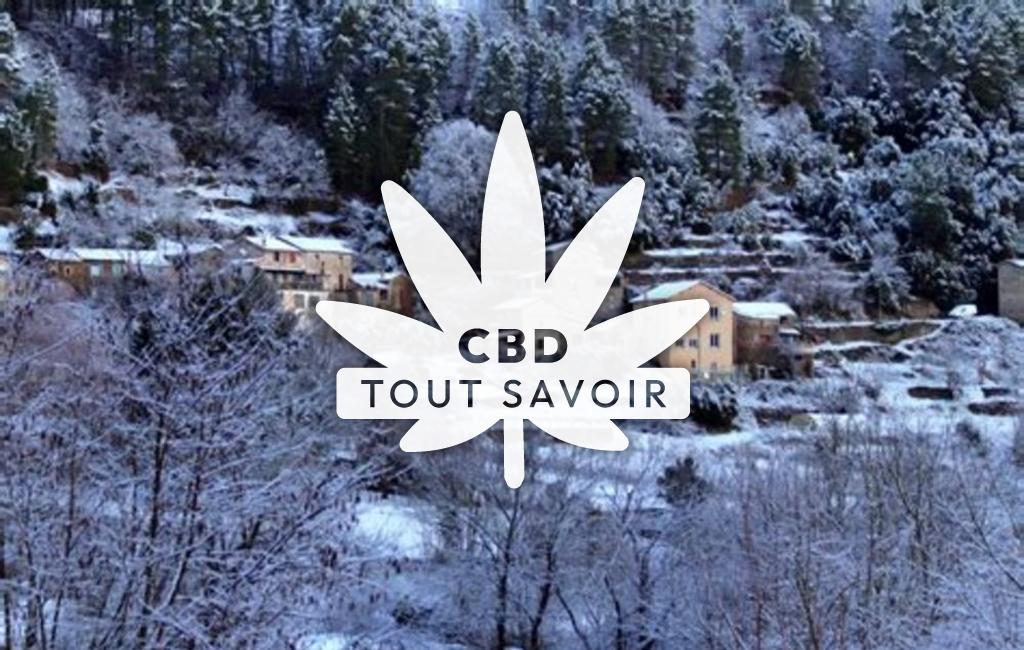 Village à Peyremale avec feuille Cannabis CBD