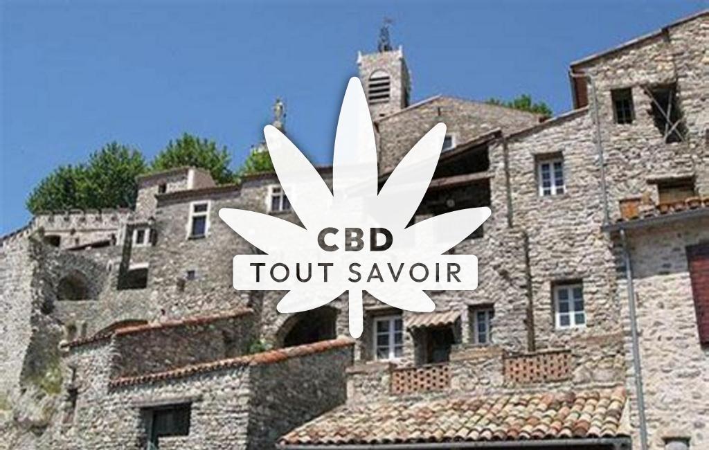 Village à Robiac-Rochessadoule avec feuille Cannabis CBD
