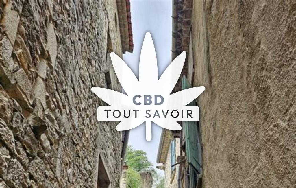 Village à Durfort-Et-Saint-Martin-de-Sossenac avec feuille Cannabis CBD