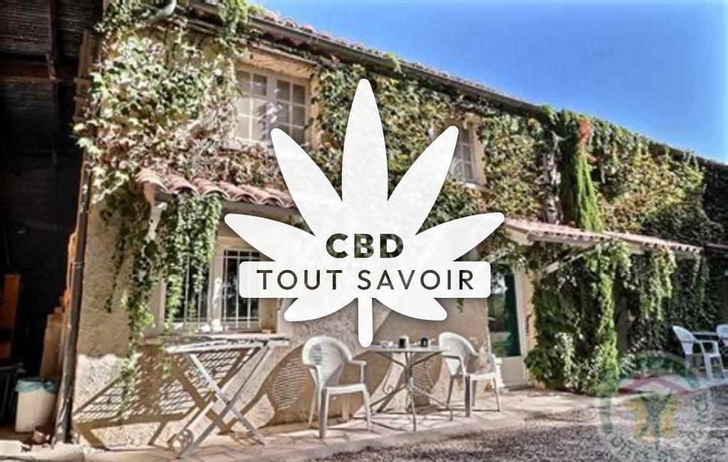 Village à Bourdic avec feuille Cannabis CBD