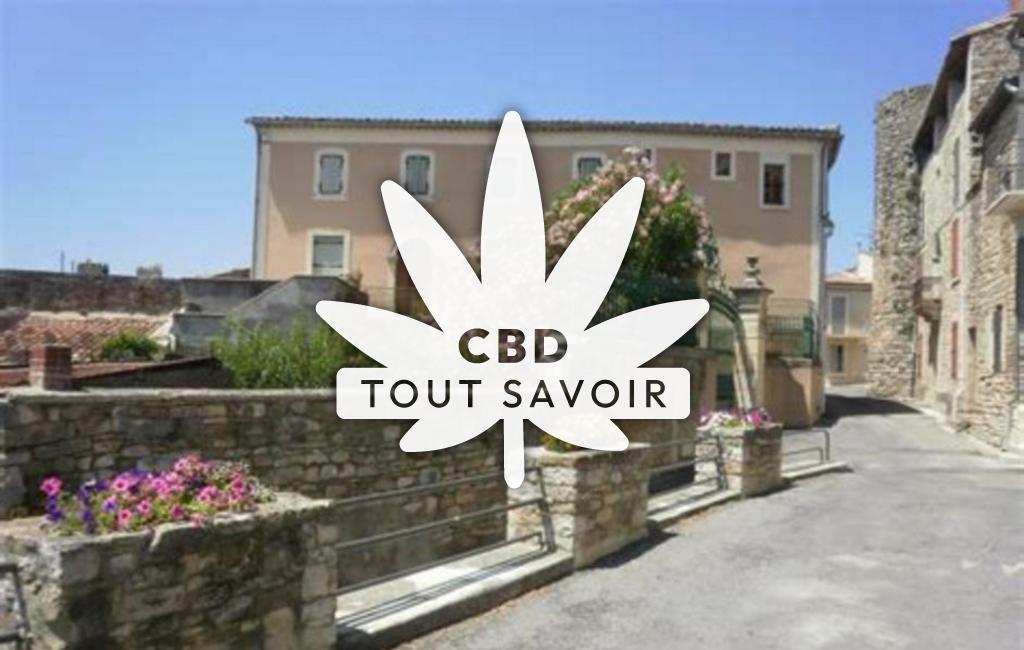 Village à Brignon avec feuille Cannabis CBD