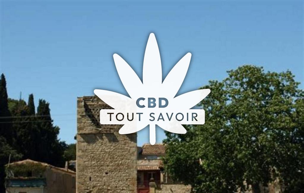 Village à Garrigues-Sainte-Eulalie avec feuille Cannabis CBD