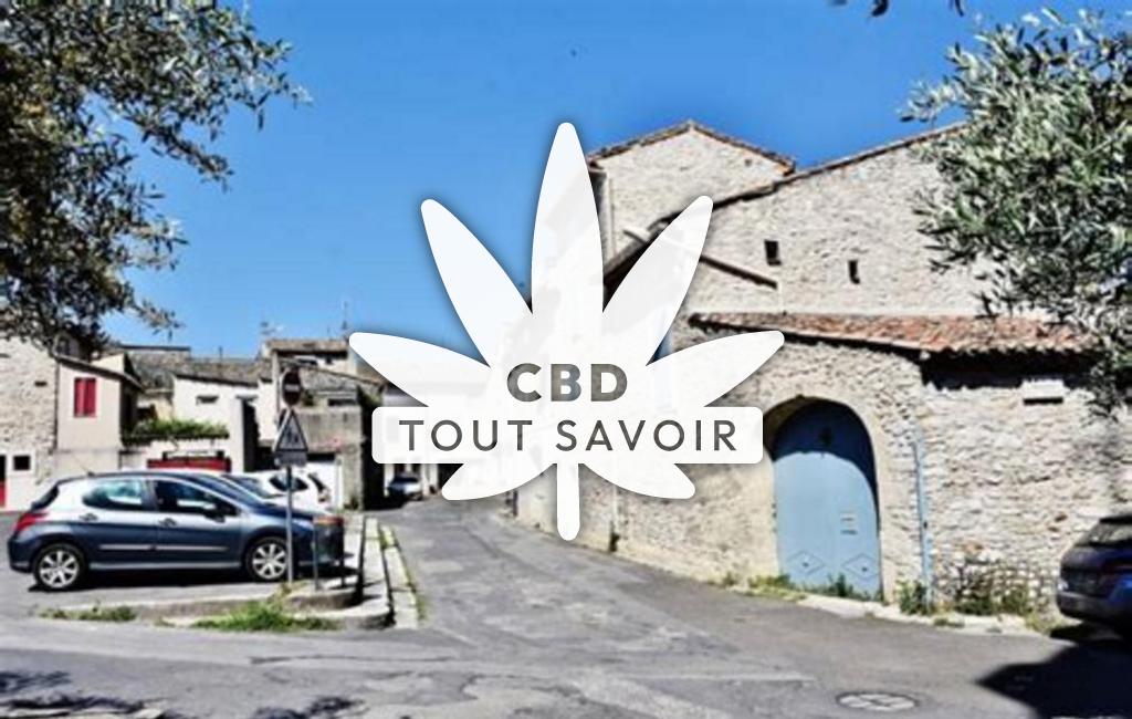 Village à La-Calmette avec feuille Cannabis CBD