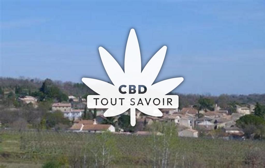 Village à Saint-Dezery avec feuille Cannabis CBD