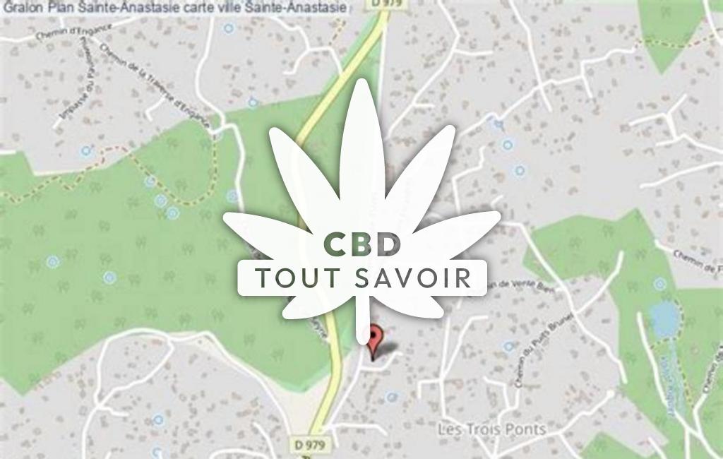 Village à Sainte-Anastasie avec feuille Cannabis CBD