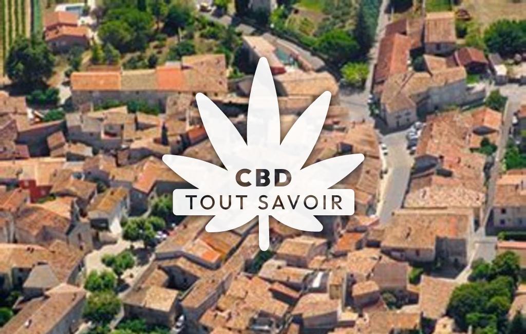 Village à Sauzet avec feuille Cannabis CBD