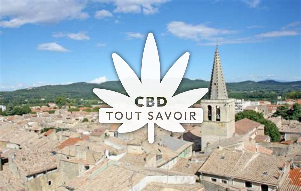 Village à Bagnols-sur-Ceze avec feuille Cannabis CBD