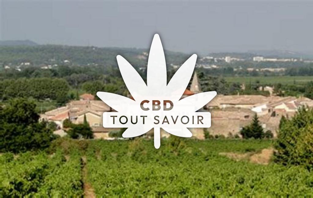 Village à Chusclan avec feuille Cannabis CBD