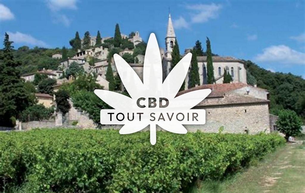 Village à La-Roque-sur-Ceze avec feuille Cannabis CBD