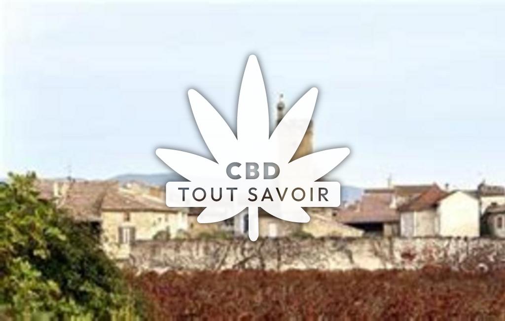 Village à Orsan avec feuille Cannabis CBD