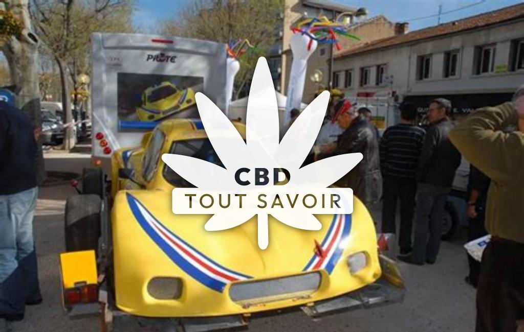 Village à Sabran avec feuille Cannabis CBD