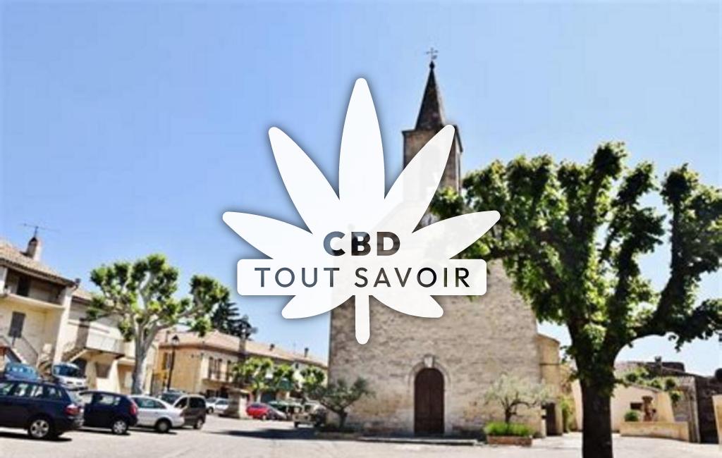 Village à Saint-Michel-D'Euzet avec feuille Cannabis CBD