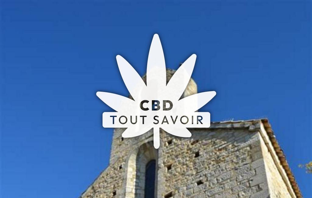 Village à Venejan avec feuille Cannabis CBD