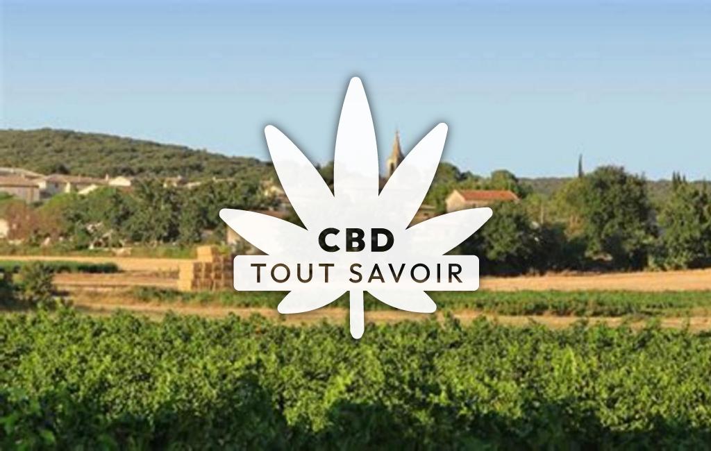 Village à Argilliers avec feuille Cannabis CBD