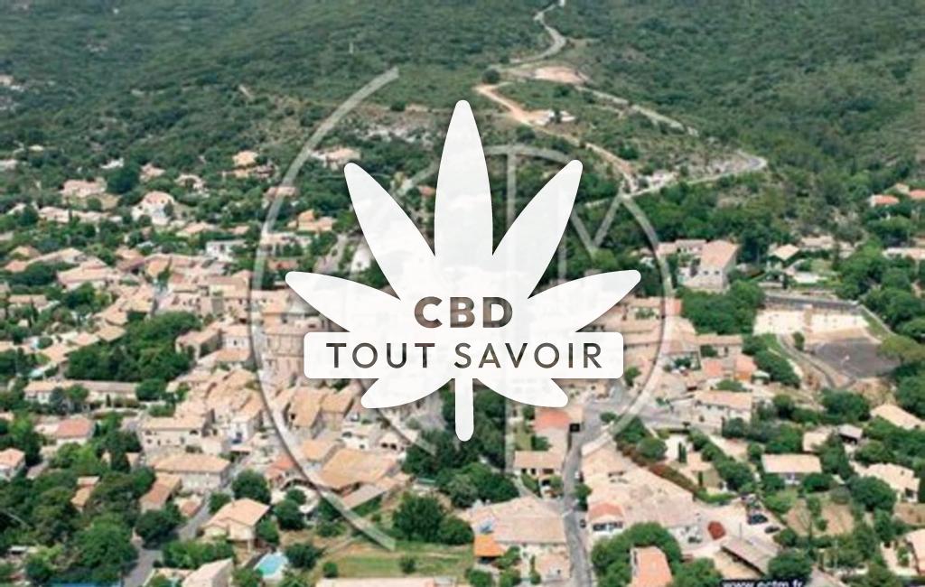 Village à Cabrieres avec feuille Cannabis CBD