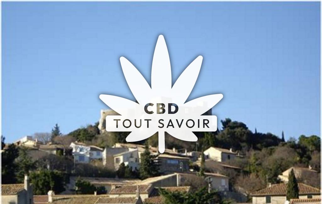 Village à Ledenon avec feuille Cannabis CBD