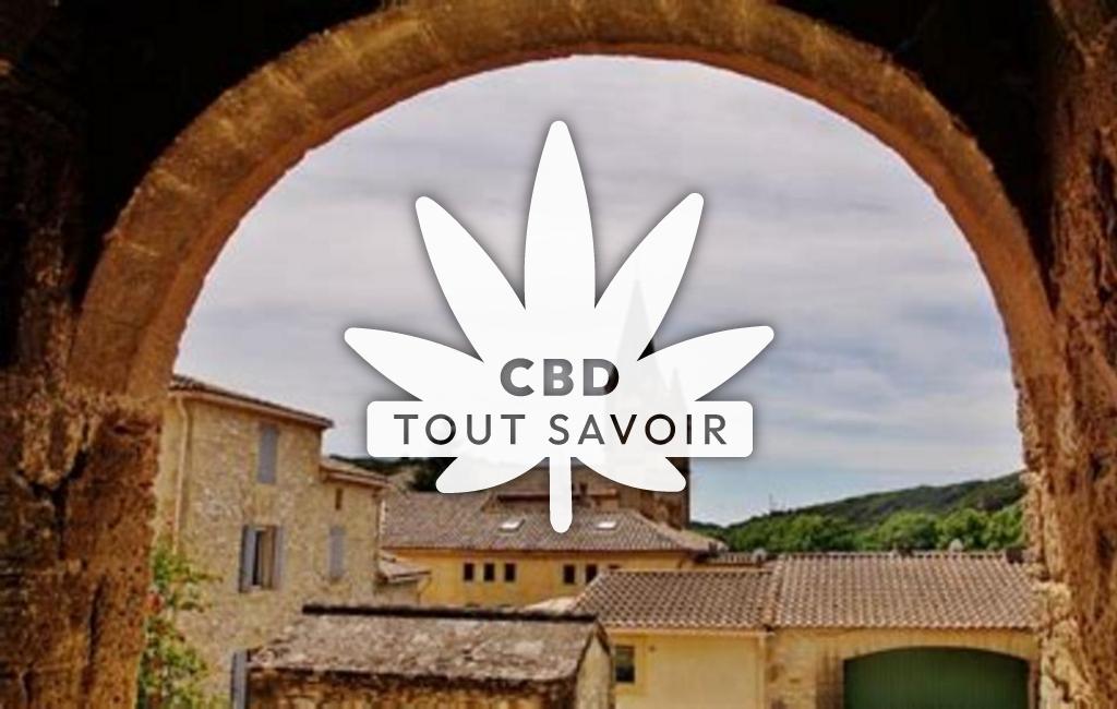 Village à Valliguieres avec feuille Cannabis CBD
