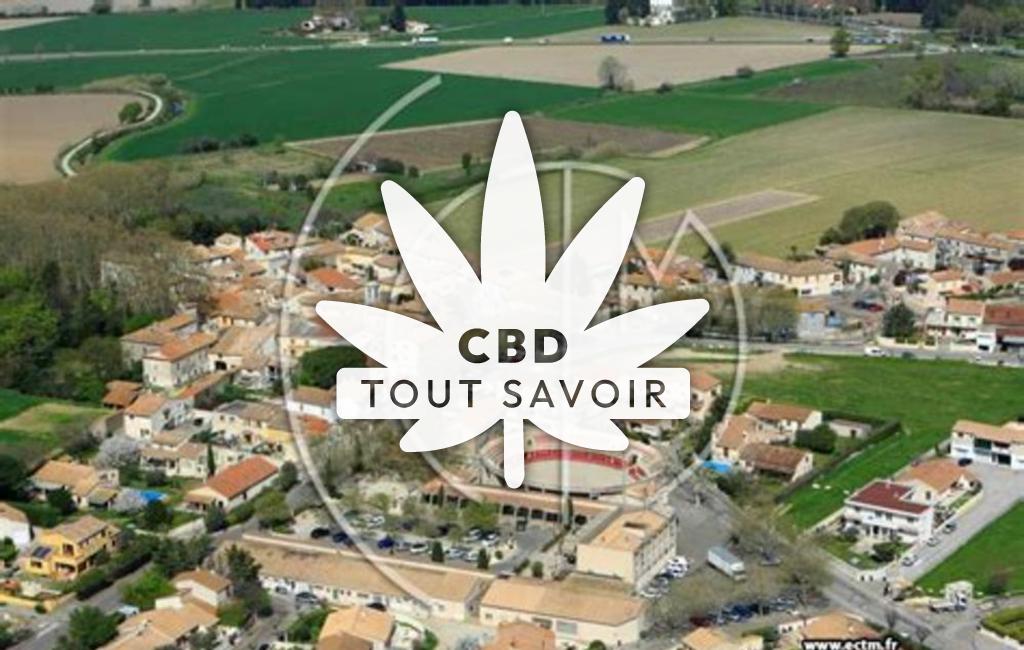 Village à Rodilhan avec feuille Cannabis CBD