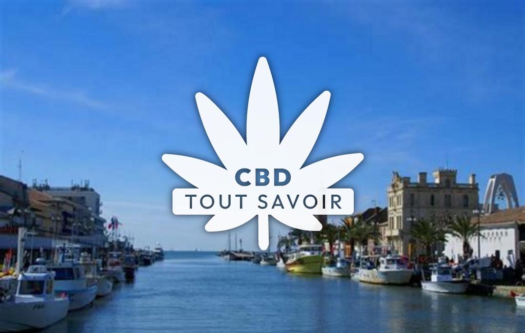 Village à Le-Grau-du-Roi avec feuille Cannabis CBD