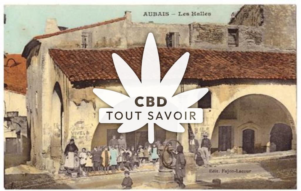 Village à Aubais avec feuille Cannabis CBD