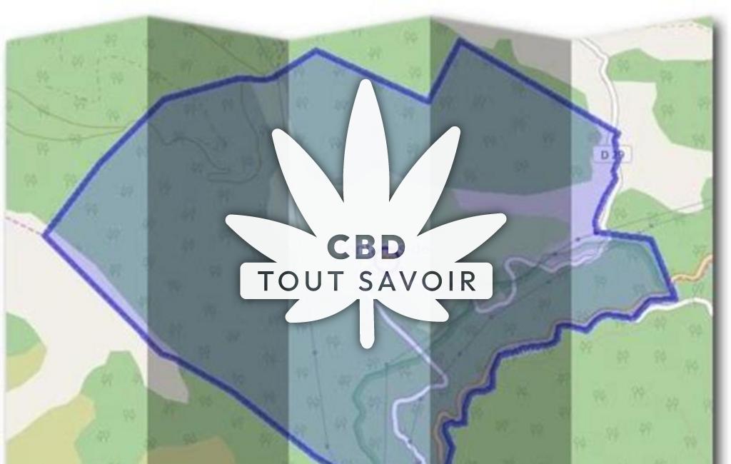 Village à Fontanes avec feuille Cannabis CBD