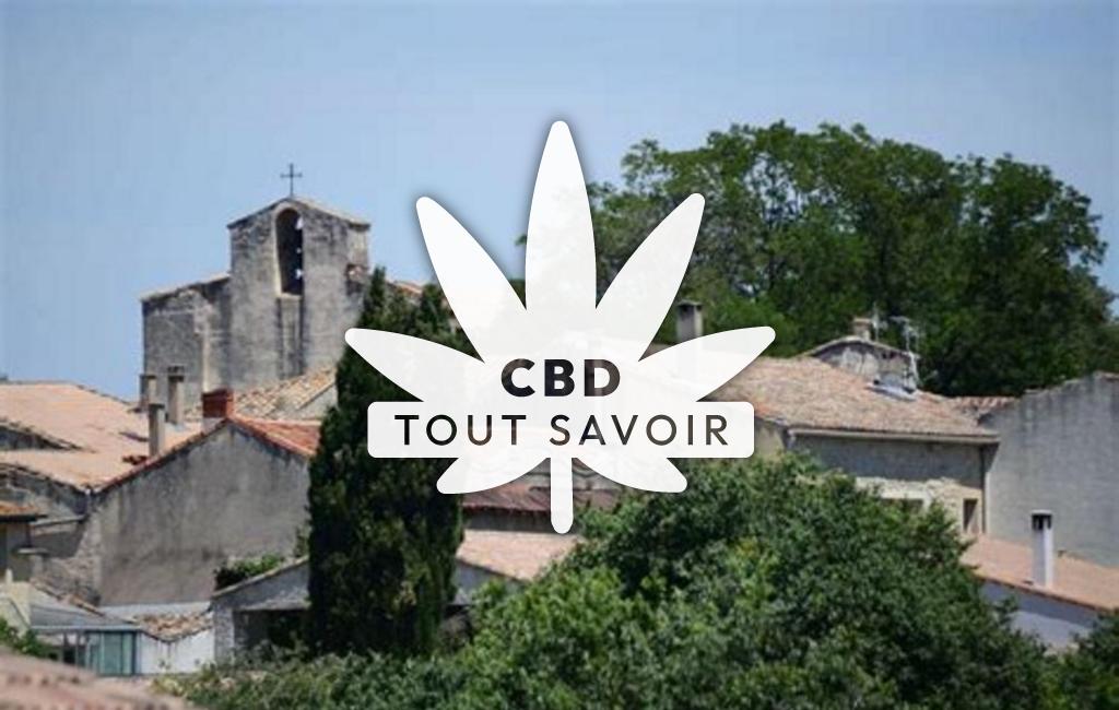 Village à Junas avec feuille Cannabis CBD