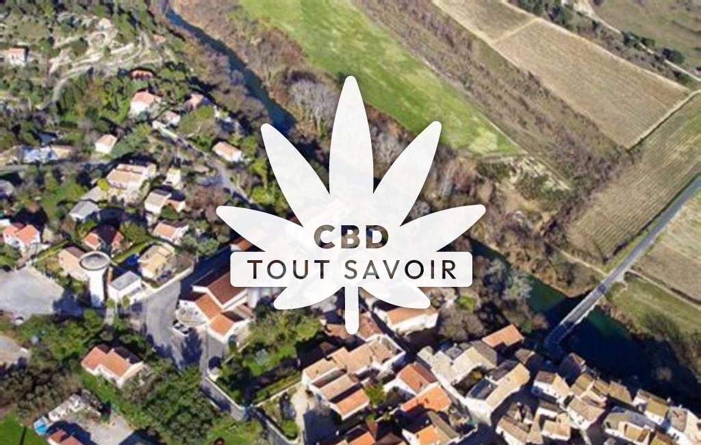 Village à Lecques avec feuille Cannabis CBD