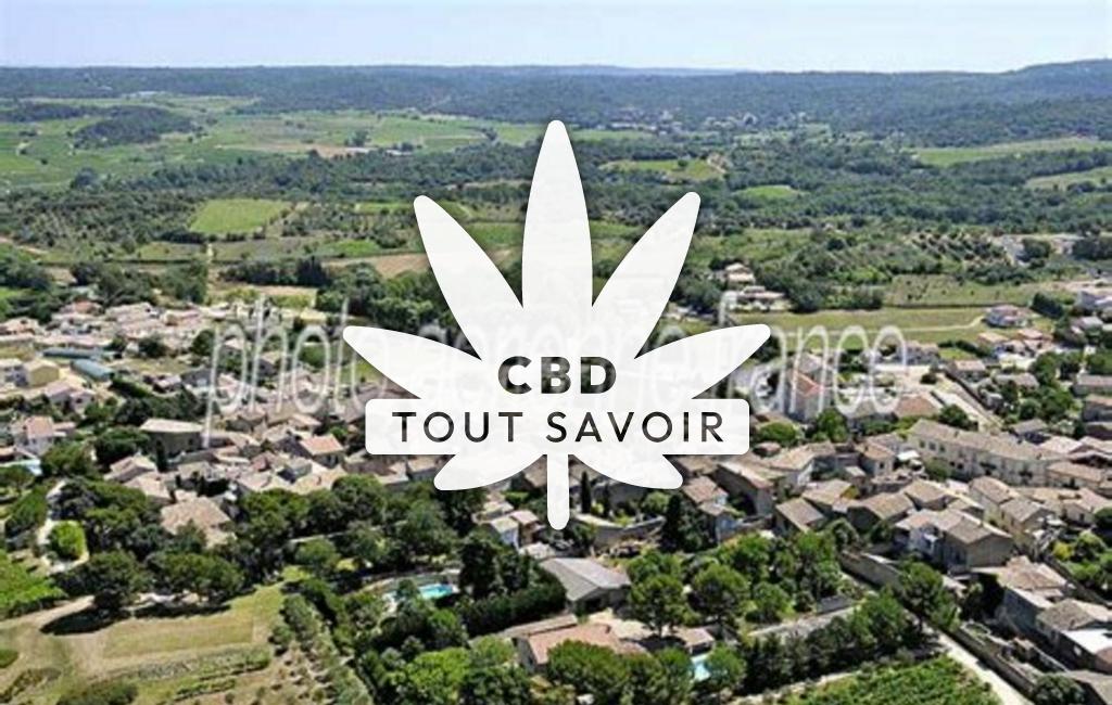 Village à Souvignargues avec feuille Cannabis CBD