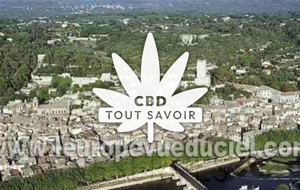 Village à Bragassargues avec feuille Cannabis CBD