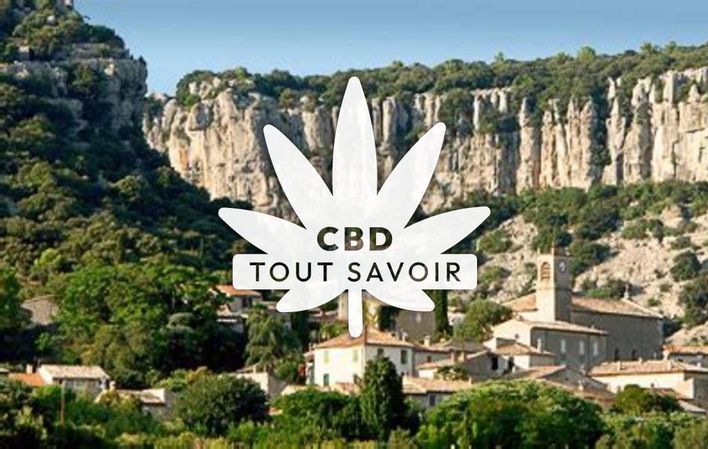 Village à Corconne avec feuille Cannabis CBD