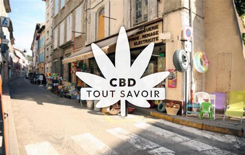 Village à Gailhan avec feuille Cannabis CBD