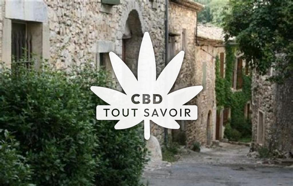 Village à Liouc avec feuille Cannabis CBD